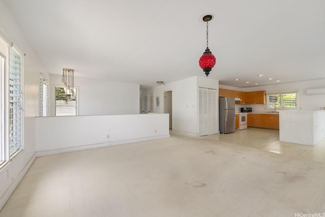 3153 Diamond Head Rd, Honolulu, HI 96815 - unfurnished living room with recessed lighting and a wall unit AC
