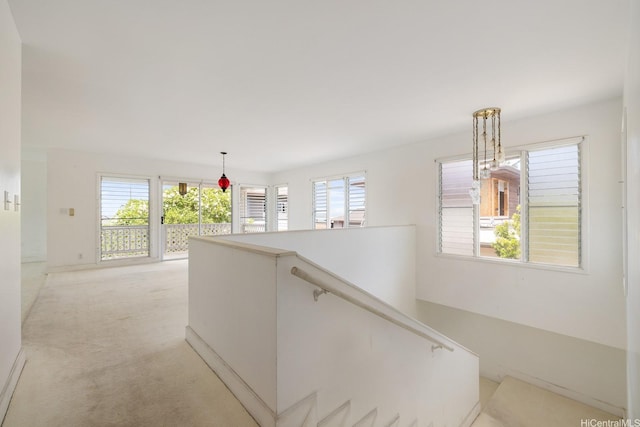 3153 Diamond Head Rd, Honolulu, HI 96815 - hall featuring an upstairs landing, plenty of natural light, and light colored carpet