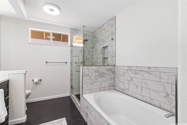 91-1186 Namahoe St, Kapolei, HI 96707 - full bathroom featuring a garden tub, a stall shower, vanity, and tile patterned flooring