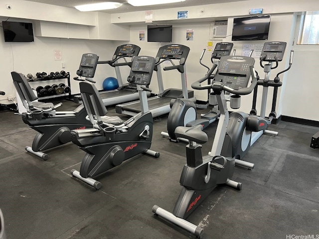 444 Niu St Unit 2906, Honolulu, HI 96815 - gym featuring a wall unit AC
