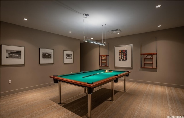 1177 Queen St Unit 2906, Honolulu, HI 96814 - rec room with pool table, recessed lighting, and carpet flooring