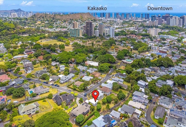 101 Kawananakoa Pl, Honolulu, HI 96817 - aerial view of property and surrounding area featuring nearby urban area