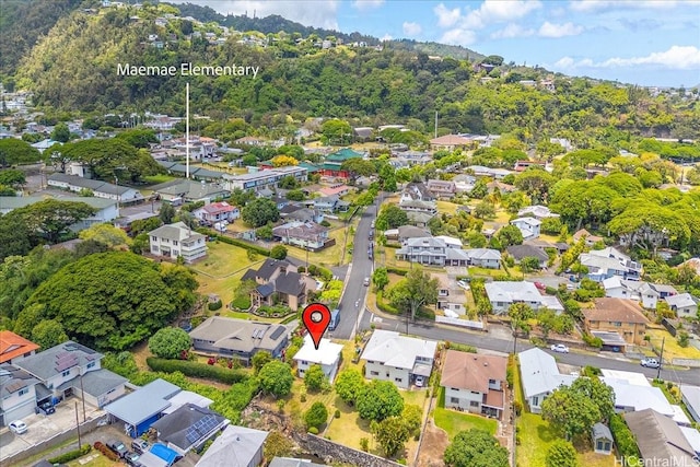 101 Kawananakoa Pl, Honolulu, HI 96817 - aerial overview of property's location featuring nearby suburban area