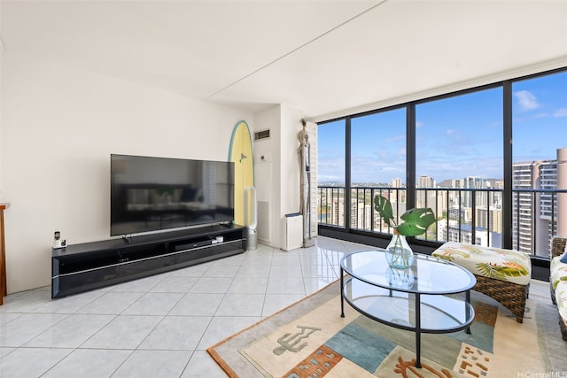 411 Hobron Ln Unit 3801, Honolulu, HI 96815 - tiled living area with expansive windows