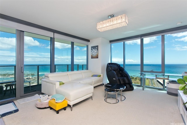 600 Ala Moana Blvd Unit 3401, Honolulu, HI 96813 - sunroom / solarium featuring a water view and healthy amount of natural light