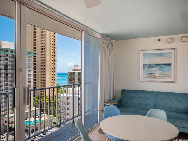 2427 Kuhio Ave Unit 1501, Honolulu, HI 96815 - balcony featuring a water view