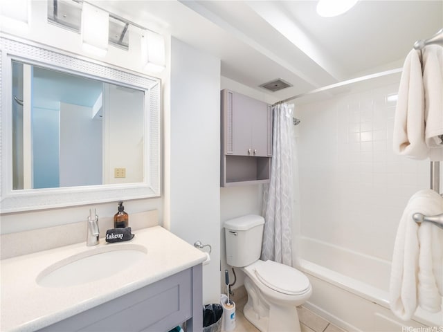 2427 Kuhio Ave Unit 1501, Honolulu, HI 96815 - full bathroom with vanity, shower / bath combo, and tile patterned floors