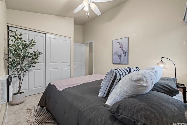 94-547 Lumiauau St, Waipahu, HI 96797 - carpeted bedroom with a closet and ceiling fan