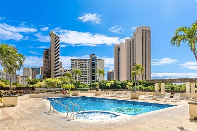 1600 Ala Moana Blvd Unit 306, Honolulu, HI 96815 - community pool with a view of city, a patio area, and a hot tub