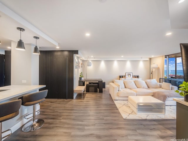 415 S St Unit 1602, Honolulu, HI 96813 - living area with wood finished floors and recessed lighting
