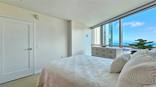 1177 Queen St Unit 1805, Honolulu, HI 96814 - bedroom featuring carpet floors and a water view