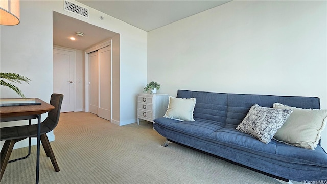 1177 Queen St Unit 1805, Honolulu, HI 96814 - carpeted living room with baseboards