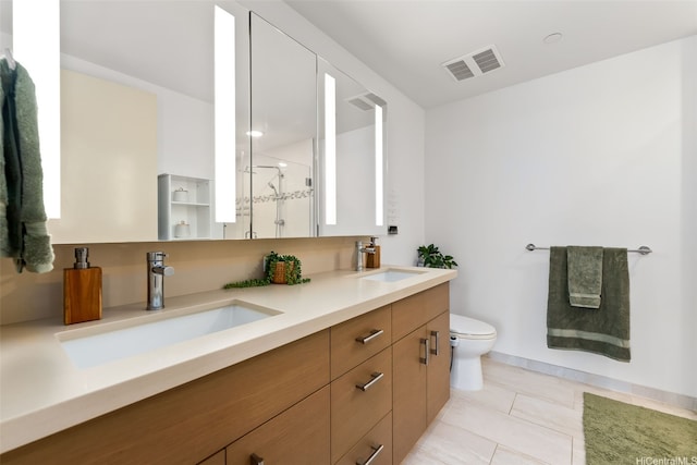 555 S St Unit 2303, Honolulu, HI 96813 - bathroom featuring double vanity, a stall shower, and tile patterned floors