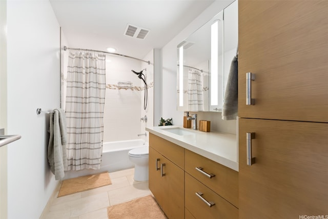 555 S St Unit 2303, Honolulu, HI 96813 - full bath featuring vanity, shower / bath combo, tile patterned floors, and recessed lighting