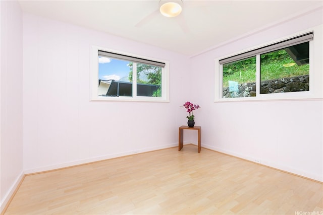 45-860 Anoi Rd Unit 5, Kaneohe, HI 96744 - spare room with light wood finished floors and ceiling fan