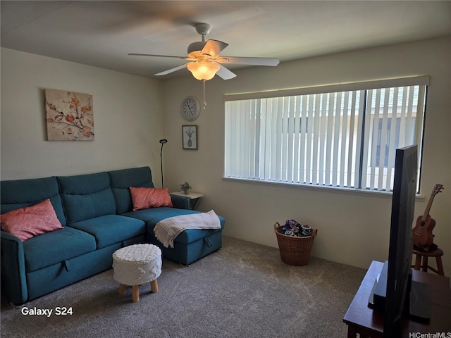 94-1008 Makakoa Loop, Waipahu, HI 96797 - carpeted living room featuring ceiling fan