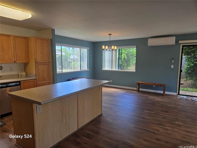 94-1008 Makakoa Loop, Waipahu, HI 96797 - kitchen featuring dishwasher, a wall mounted AC, and plenty of natural light