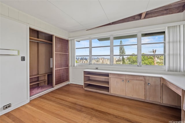 2316 Round Top Dr, Honolulu, HI 96822 - walk in closet with light wood-type flooring and lofted ceiling