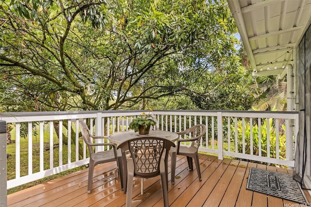 15-1518 20th Ave, Keaau, HI 96749 - wooden deck featuring outdoor dining space