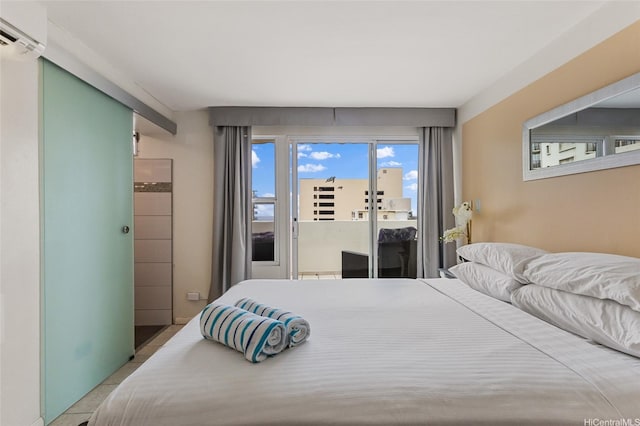 2450 Prince Edward St Unit 1201A, Honolulu, HI 96815 - bedroom featuring a wall mounted air conditioner and access to outside