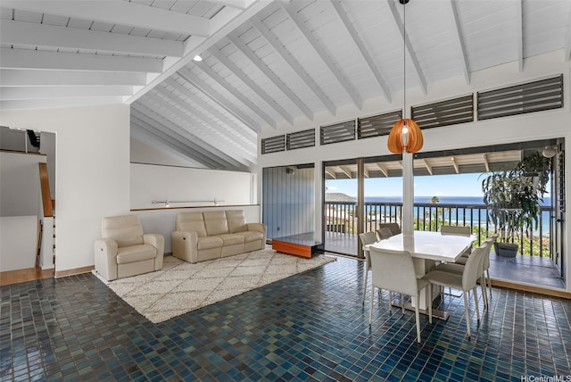 1789 Laukahi St, Honolulu, HI 96821 - building lobby featuring a water view and wood ceiling