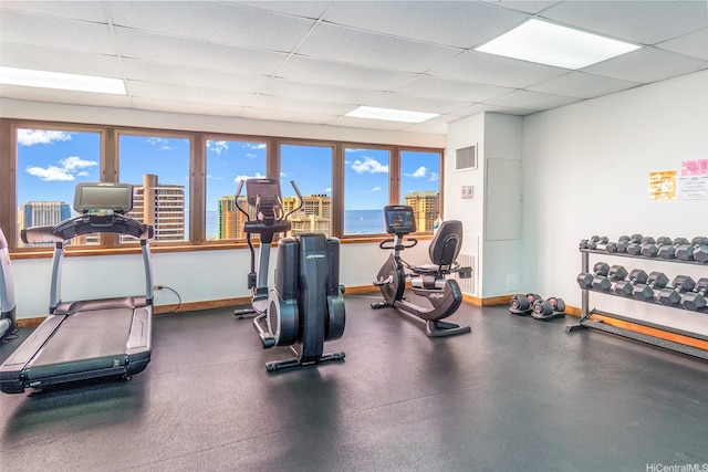 400 Hobron Ln Unit 2809, Honolulu, HI 96815 - exercise room with a paneled ceiling
