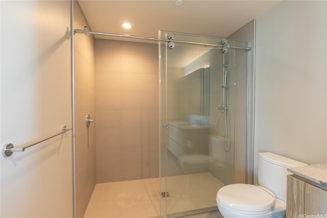 1000 Auahi St Unit 2007, Honolulu, HI 96814 - bathroom featuring a stall shower, vanity, and recessed lighting