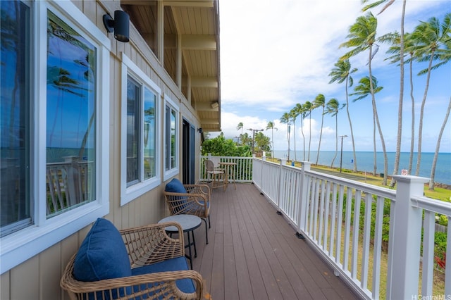 47-070 Laenani Dr Unit C, Kaneohe, HI 96744 - wooden deck featuring a water view