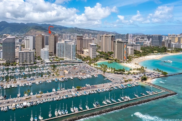 1778 Ala Moana Blvd Unit 2014, Honolulu, HI 96815 - view of urban area featuring numerous boat docks and a water and mountain view