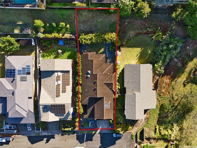 98-653 Papalealii St, Aiea, HI 96701 - aerial perspective of suburban area featuring property boundaries highlighted