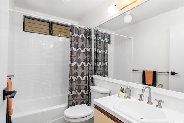 98-653 Papalealii St, Aiea, HI 96701 - full bathroom featuring vanity, shower / bath combination with curtain, and tasteful backsplash