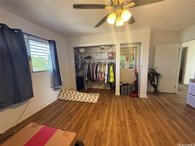 91-1337 Karayan St, Ewa Beach, HI 96706 - bedroom with wood finished floors, a closet, and ceiling fan