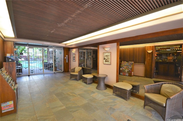 417 Nohonani St Unit 405, Honolulu, HI 96815 - building lobby featuring wooden ceiling