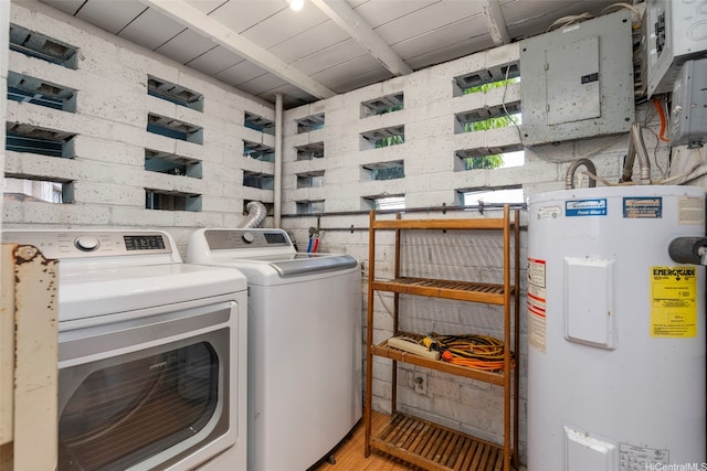 44-151 Bayview Haven Pl, Kaneohe, HI 96744 - laundry room with electric water heater, electric panel, and light wood-style flooring