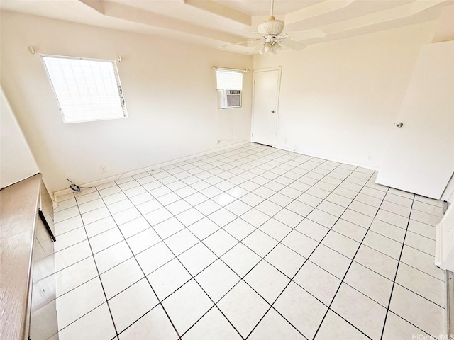 91-1206 Hanaloa St, Ewa Beach, HI 96706 - unfurnished room featuring a raised ceiling, a ceiling fan, cooling unit, and light tile patterned floors
