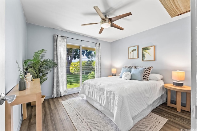 44-130-5 Mui Pl Unit 2605, Kaneohe, HI 96744 - bedroom with wood finished floors and a ceiling fan