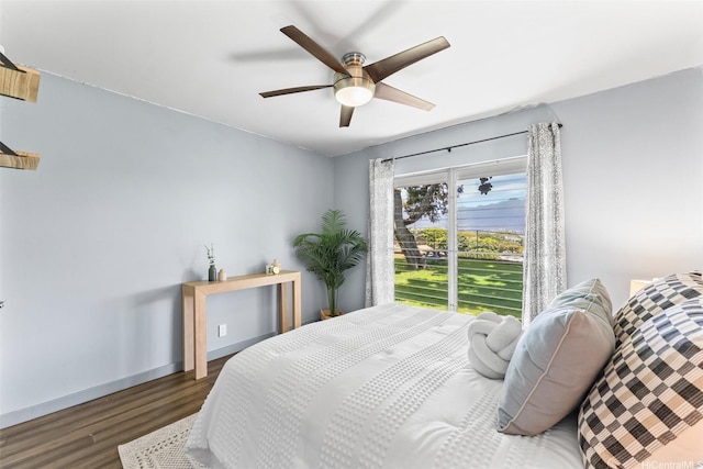 44-130-5 Mui Pl Unit 2605, Kaneohe, HI 96744 - bedroom featuring wood finished floors and ceiling fan
