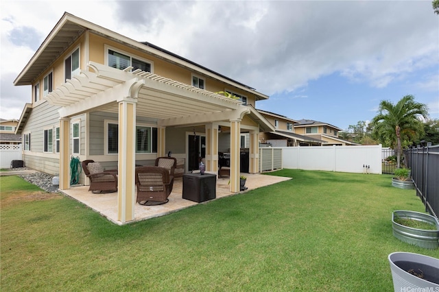 91-1268 Kilipue St, Ewa Beach, HI 96706 - back of property with a pergola, a fenced backyard, and a patio