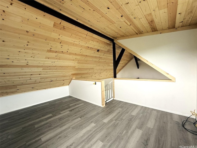 94-6342 Makai St, Naalehu, HI 96772 - additional living space with wood ceiling and dark wood-style flooring