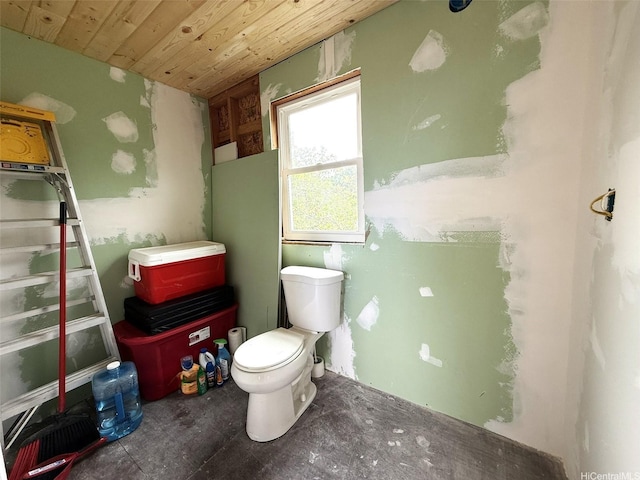 94-6342 Makai St, Naalehu, HI 96772 - bathroom featuring wood ceiling and toilet