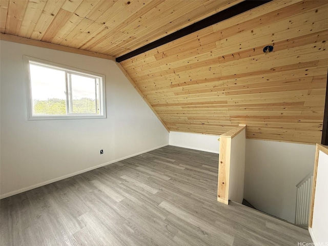 94-6342 Makai St, Naalehu, HI 96772 - additional living space with wooden ceiling, wood finished floors, and vaulted ceiling