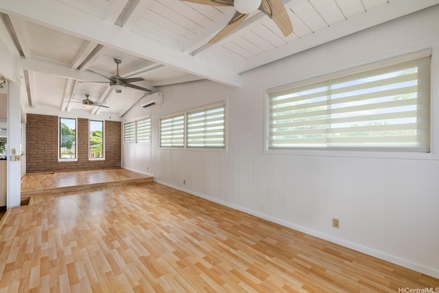 1806 Hoolaa Way, Pearl City, HI 96782 - spare room featuring a ceiling fan, light wood finished floors, and a wall mounted AC