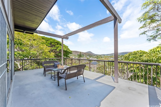 222 Kawaikui Pl, Honolulu, HI 96821 - view of patio / terrace with a mountain view