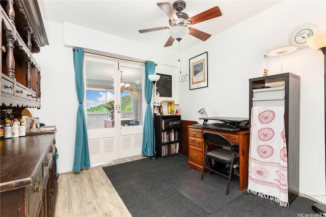 1022 Prospect St Unit 704A, Honolulu, HI 96822 - office space with a ceiling fan and light wood-style flooring