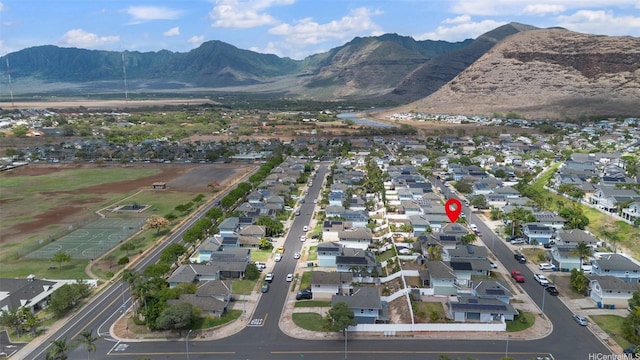 87-1106 Oheohe St, Waianae, HI 96792 - aerial view of property's location featuring nearby suburban area and a mountain backdrop