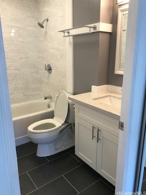 775 Kinalau Pl Unit 1204, Honolulu, HI 96813 - bathroom with tile patterned flooring, vanity, and  shower combination