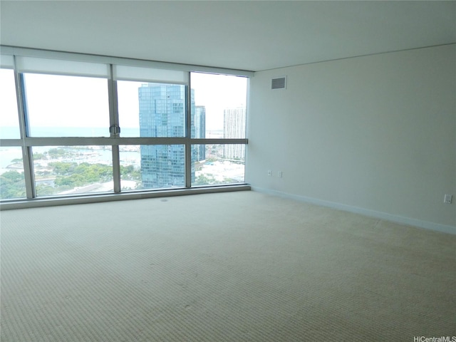 1177 Queen St Unit 3405, Honolulu, HI 96814 - unfurnished room featuring floor to ceiling windows and carpet floors