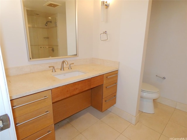 1177 Queen St Unit 3405, Honolulu, HI 96814 - bathroom with vanity, tile patterned floors, and a shower