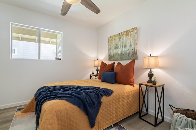 91-497 Kuhialoko St, Ewa Beach, HI 96706 - bedroom with wood finished floors and ceiling fan