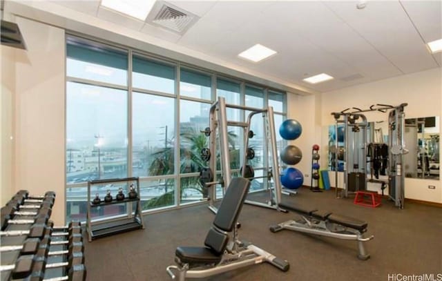 1189 Waimanu St Unit 4301, Honolulu, HI 96814 - exercise room featuring expansive windows